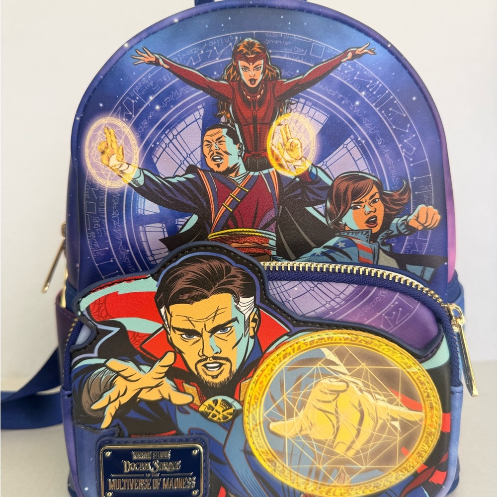 Loungefly Disney Doctor Strange Multiverse of Madness Backpack - Blue and Gold